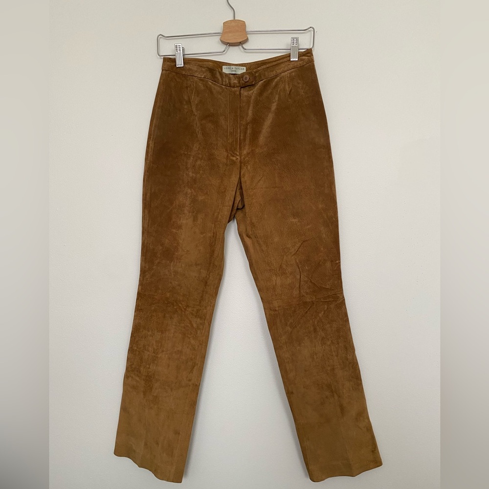 Vintage suede straight leg pants